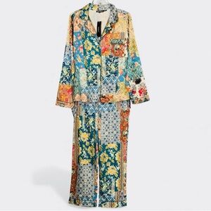 Tolani Blue is Patchwork Pajama Set